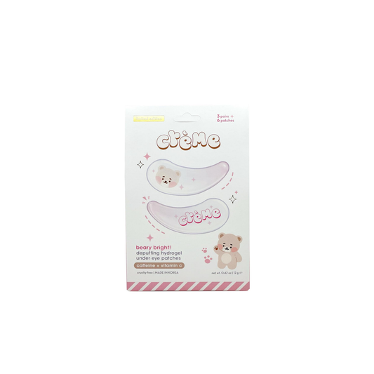 Máscara para olhos The Crème Shop Boba Bears Beary Bright Depuffing Hydrogel Under Eye Patches - kit 3 pares